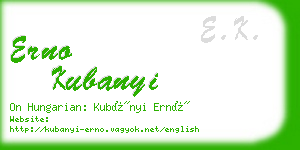 erno kubanyi business card